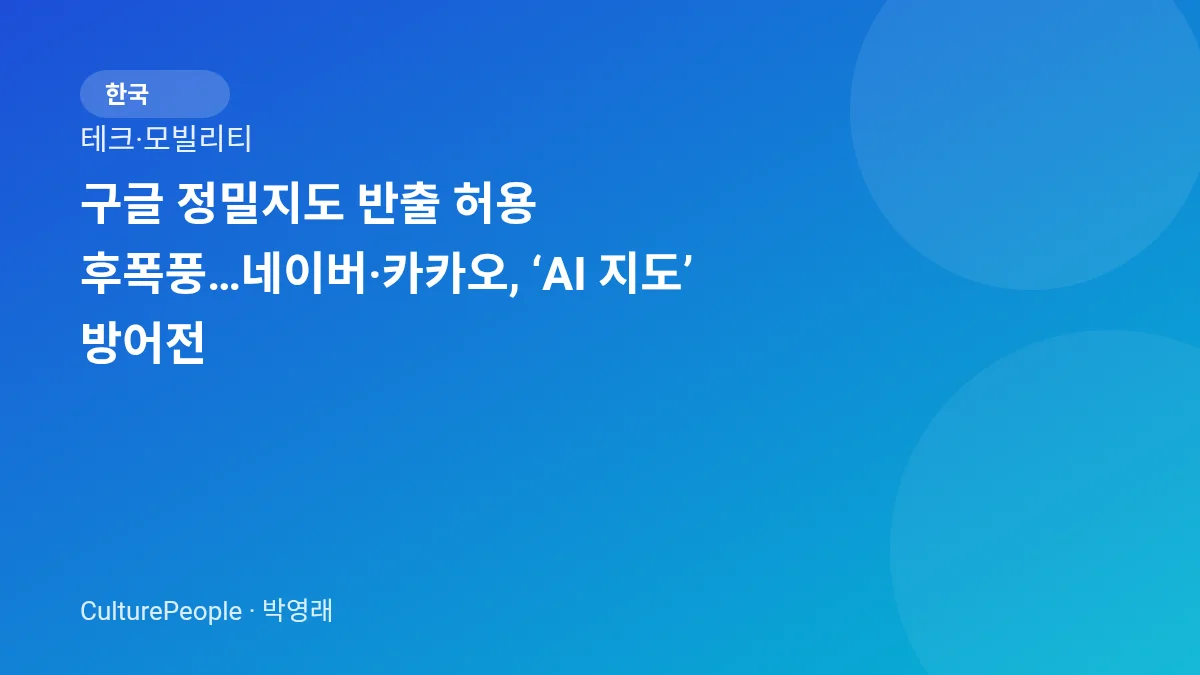 구글 정밀지도 반출 허용 후폭풍…네이버·카카오, ‘AI 지도’ 방어전